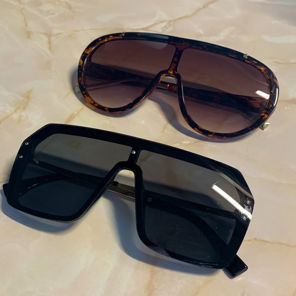 FEISIDY 2 pair oversized sunglasses aviators